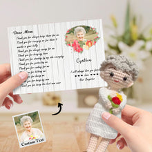 将图片加载到图库查看器,Custom Crochet Doll from Photo Handmade Look alike Dolls with Personalized Name Card Gifts for Mom