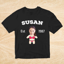 将图片加载到图库查看器,2DminimeT恤功能开发-Custom Face Minime T-shirt Personalized Name and Year