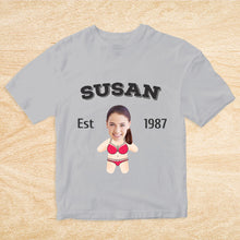 将图片加载到图库查看器,2DminimeT恤功能开发-Custom Face Minime T-shirt Personalized Name and Year