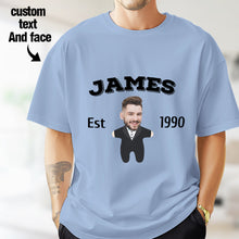 将图片加载到图库查看器,2DminimeT恤功能开发-Custom Face Minime T-shirt Personalized Name and Year
