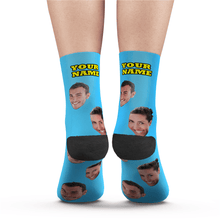 画像をギャラリービューアに読み込む, Custom Face Photo Colorful Socks