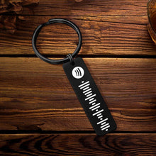 将图片加载到图库查看器,Scannable Spotify Code Keychain, Custom Music Song Keychains Black - soufeelus