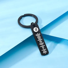 将图片加载到图库查看器,Scannable Spotify Code Keychain, Custom Music Song Keychains Black - soufeelus