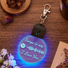 画像をギャラリービューアに読み込む, Personalized Spotify Code Keychain 7 Colors Light Up Keychain