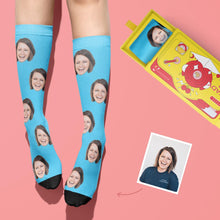 画像をギャラリービューアに読み込む, Custom Face Photo Colorful Socks