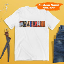 画像をギャラリービューアに読み込む, Aaliyah T-shirt Name Art Alphabet Photography Shirt - Basketball Style - MyFaceTshirt