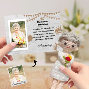 Birthday Gifts Custom Crochet Doll from Photo Handmade Look alike Dolls with Personalized Name Card