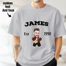 将图片加载到图库查看器，2DminimeT恤功能开发-Custom Face Minime T-shirt Personalized Name and Year
