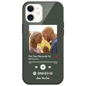 Custom Spotify Code Music Plaque iphone Case With Text Dark Green