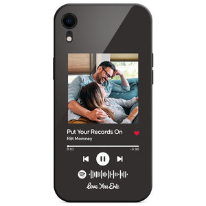 Custom Spotify Code Music Plaque iphone Case With Text Black