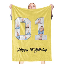 将图片加载到图库查看器，1st birthday gift ideas- Custom Photo Blanket, 1st birthday blanket - soufeelus
