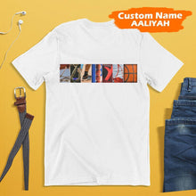 将图片加载到图库查看器，Aaliyah T-shirt Name Art Alphabet Photography Shirt - Basketball Style - MyFaceTshirt
